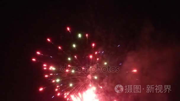 今年新年烟花在夜空上视频