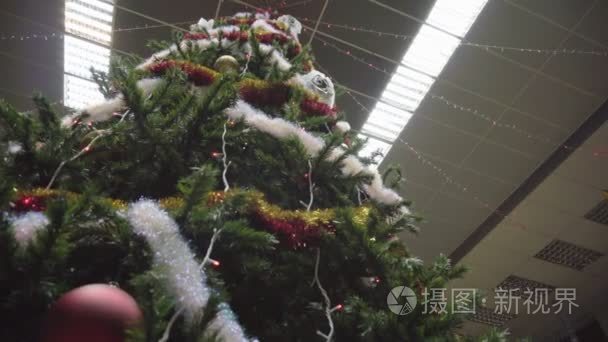 圣诞节和新年装饰圣诞树上视频