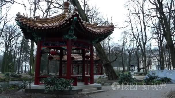 在公园里的红灯笼中国的壁龛视频