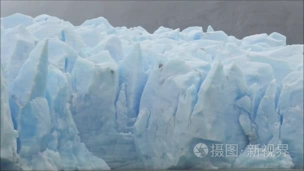 冰川和湖在智利巴塔哥尼亚视频