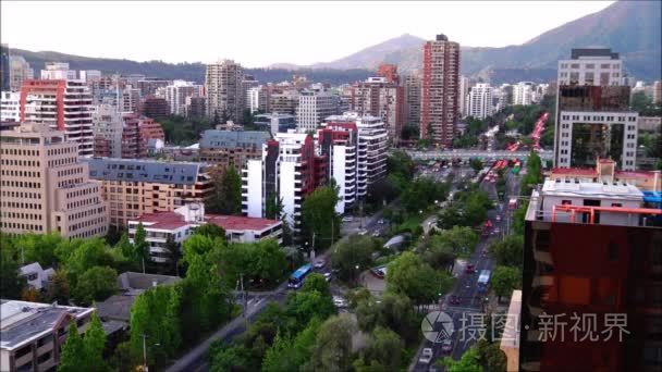 在智利圣地亚哥的日落视频