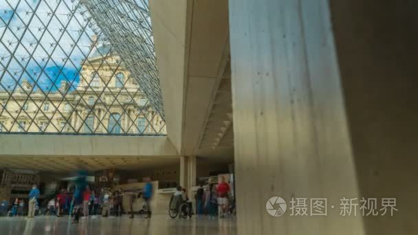 卢浮宫博物馆室内延时视频