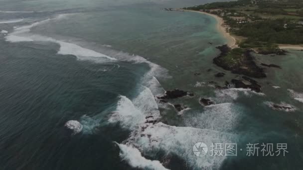 海景房和毛里求斯景观，空中射击