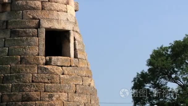 建筑在韩国庆州瞻天文台的外部细节视频