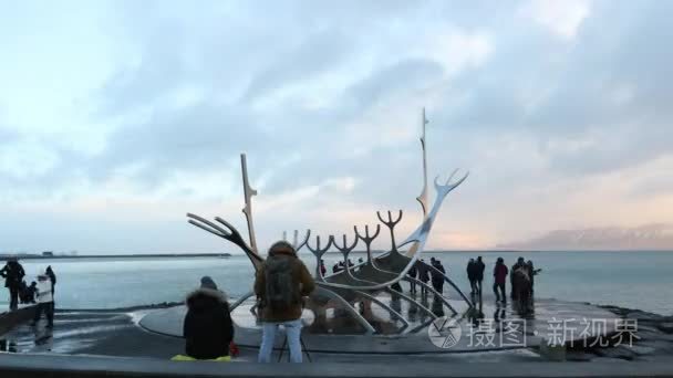 太阳航海家雷克雅未克大堤雕塑视频