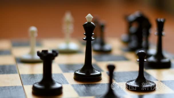 棋盘和国际象棋件视频