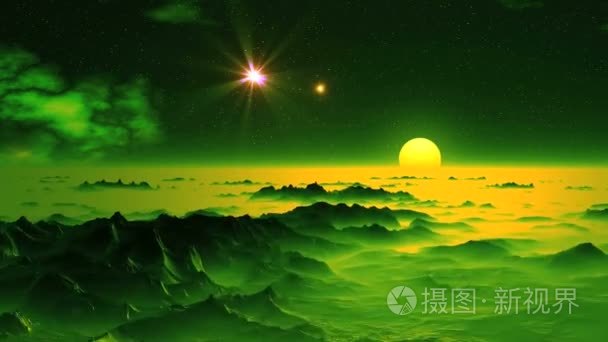 流星 Ufo 在天空异形星球