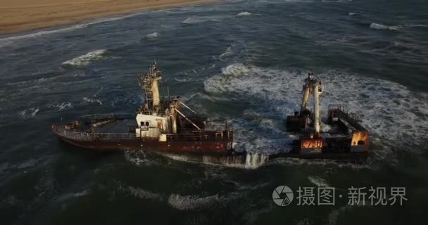 在纳米比亚骷髅海岸沉船视频