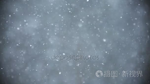 背景的雪落在冬季暴雪快速吹视频