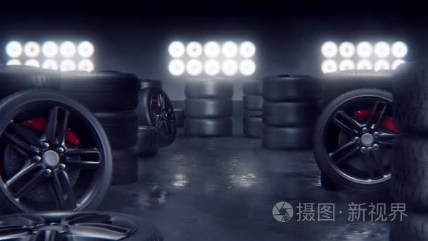 竞赛的运动轮胎跟踪视频