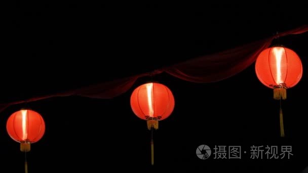 中国的灯笼挂作为装饰视频
