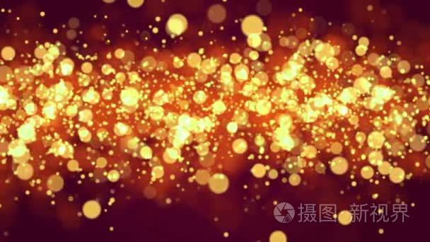 美丽闪闪发光的金粒子运动背景视频