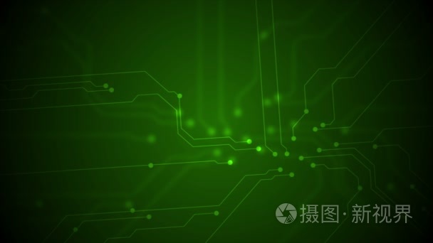 Green circuit board technology video animation