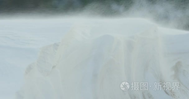 暴雪在沙丘的慢动作特写视频