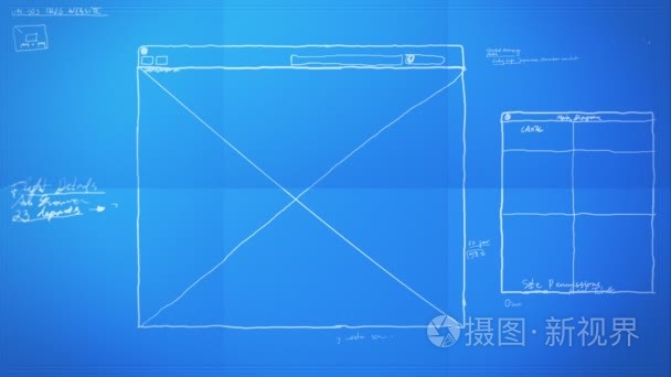 平面设计布局过程时间流逝蓝图视频