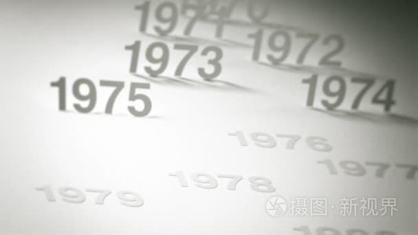 简单的时间线概念动画 上世纪 70 年代 80 年代和 90 年代