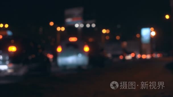 对公路特写迷离夜交通