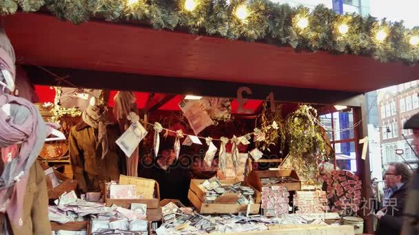 LONDON  ENGLAND - December 21: Chrismas Market and Shopping Stre