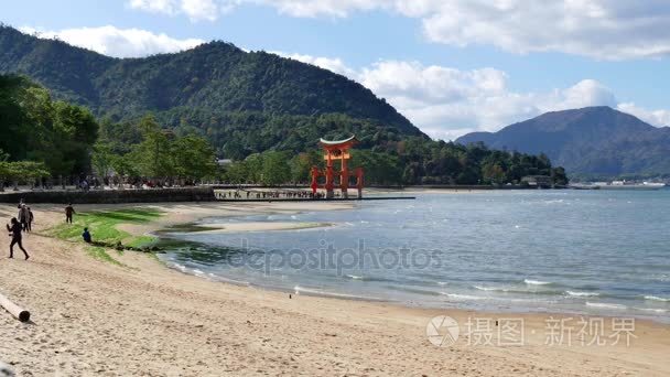 纪念碑宫岛严岛神社海日本亚洲视频