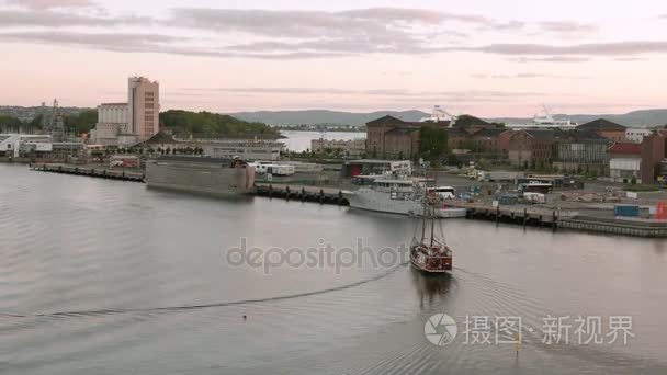 船舶在挪威奥斯陆首都视频
