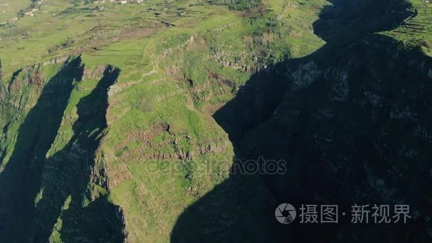 与雾山常绿森林的鸟瞰图视频