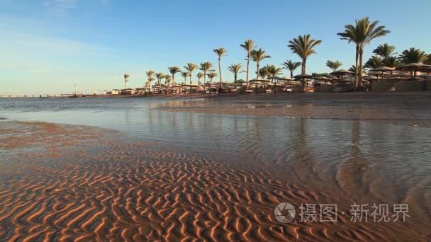 夕阳反射在上海滩的水。埃及视频