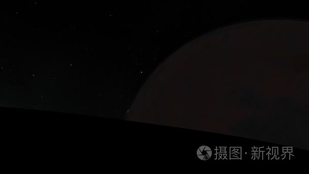 特色 2 的系外行星，主要的明星和背景的一个星系的长焦过程动画