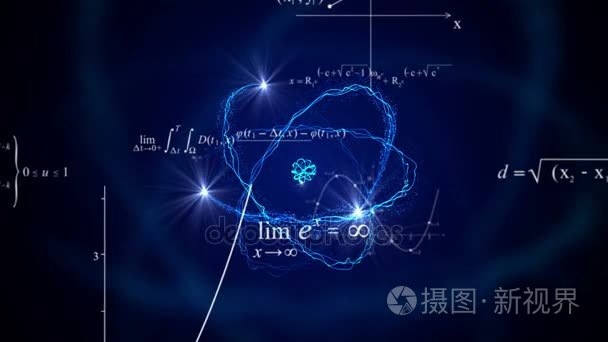 原子模型动画与飞行数学公式