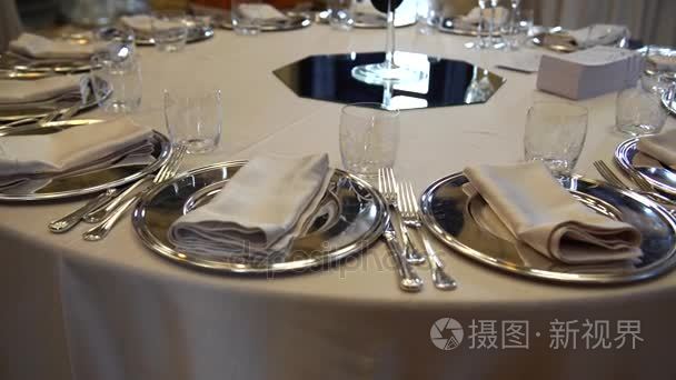 餐饮准备，漂亮的餐桌上设置为餐饮在意大利，4 k 婚礼的婚礼