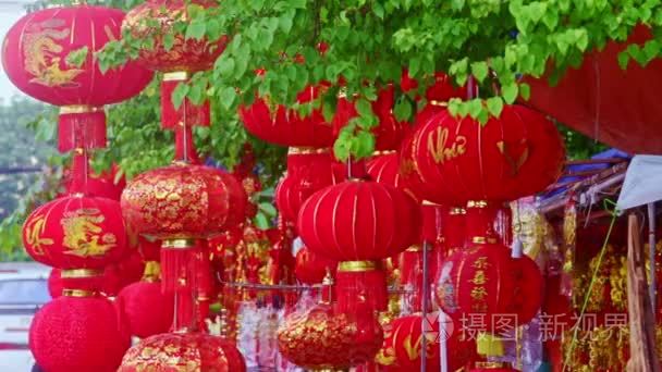 中国的灯笼在街边市场