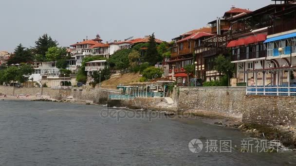 海景房和咖啡馆和海鸥视频