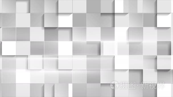抽象的灰色科技几何正方形视频剪辑