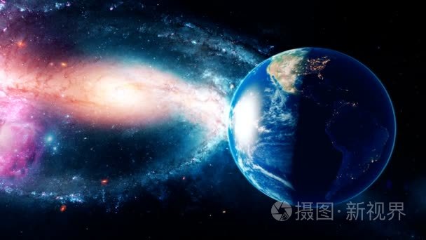 来自深太空的现实美丽行星地球视频