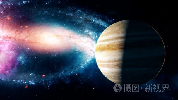 真实的美丽行星木星来自深太空视频