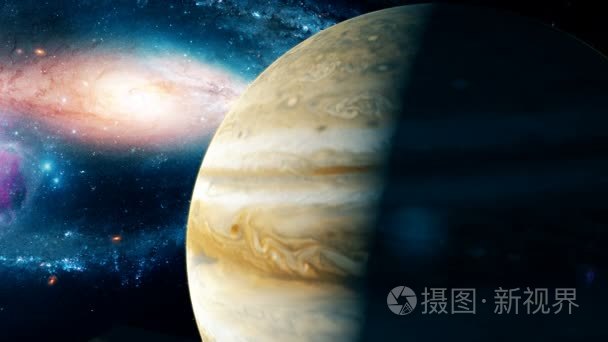 真实的美丽行星木星来自深太空视频