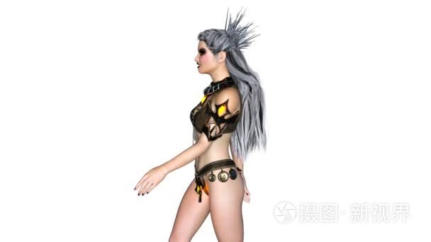 行走的女反派 3d cg 渲染