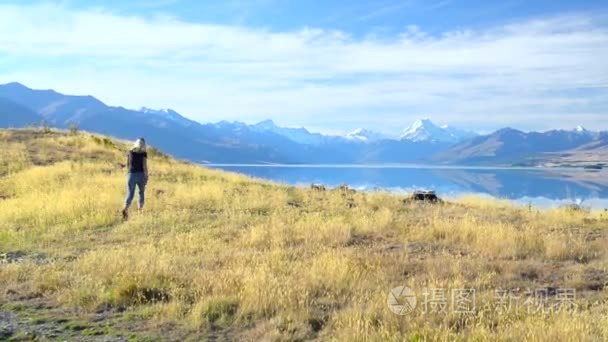 在新西兰的库克山的风景视频