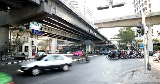 延时的泰国曼谷市的交通视频