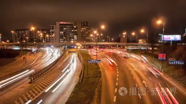 城市的夜晚时间流逝