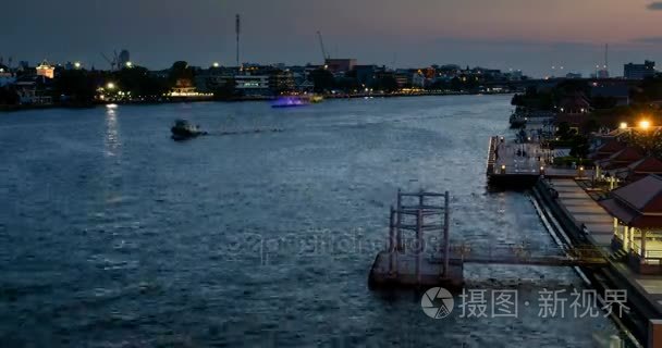 黄昏黄昏组定时拍摄的湄南河视频
