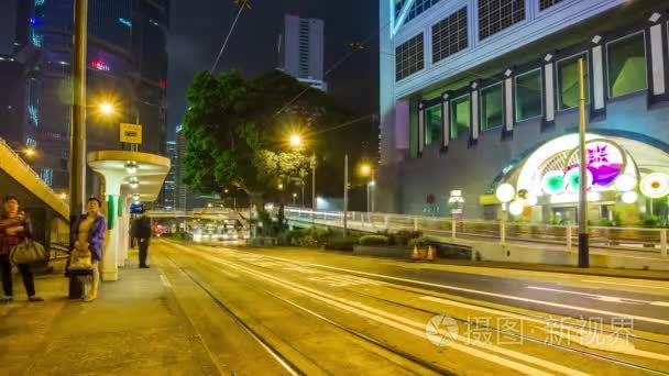 人们在晚上香港交通视频