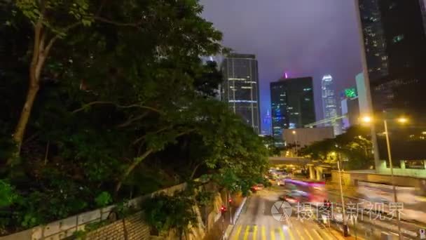 夜香港交通全景视频