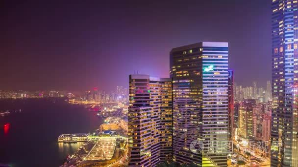 夜香港交通全景视频