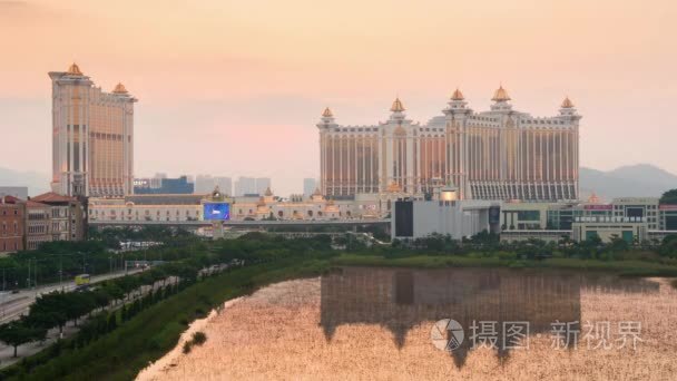 澳门凼仔岛的城市景观全景视频