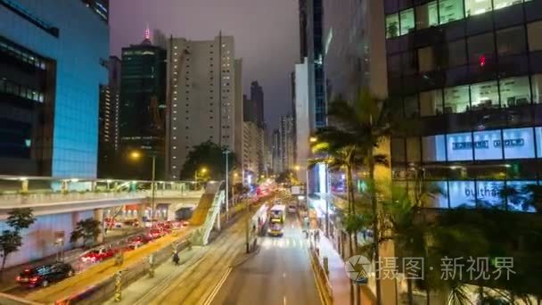 夜香港交通全景视频