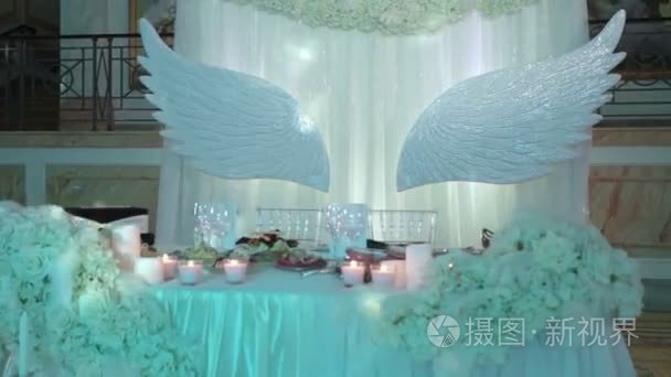 餐厅装饰为婚礼的视频