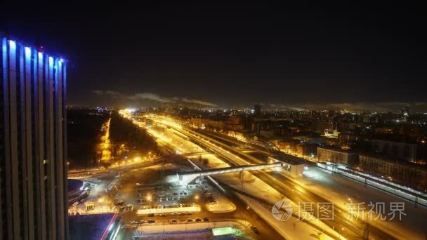 夜晚的城市景观游戏中时光倒流视频