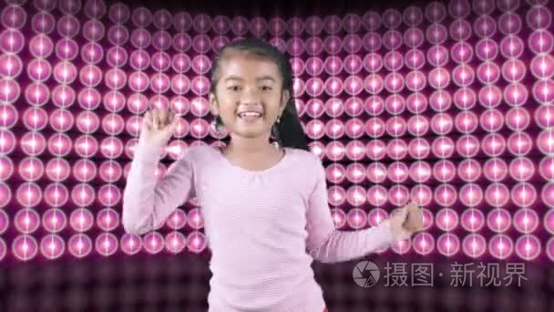 儿童舞蹈与音乐均衡器背景视频