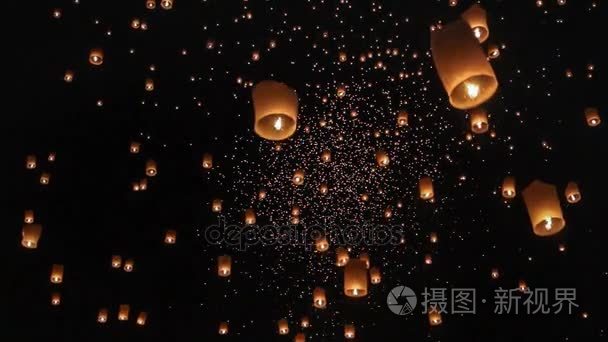 浮浮在泰国清迈举行的亚洲灯笼视频