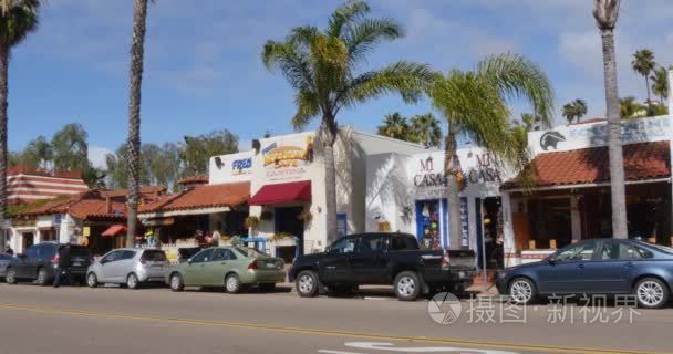 建立典型的墨西哥餐厅，在老城圣地亚哥射击的白天